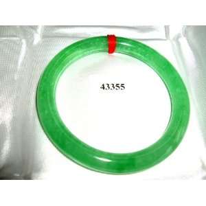  China real Lucky Jade Bracelet Green Bangle 56 mm ROUND 