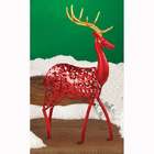 CC Christmas Decor Pack of 2 Small Red Reindeer Christmas Table Top 