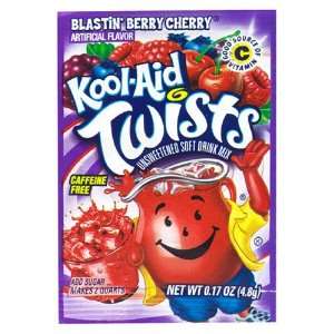 Kool Aid Twists Blastin Berry Cherry Unsweetened Soft Drink Mix, 0.17 