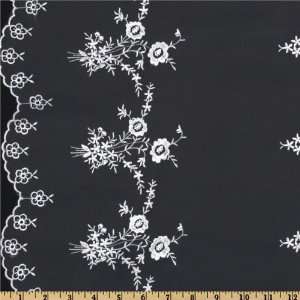  52 Wide Embroidered Organza Blossoms White Fabric By The 
