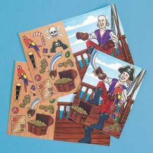  12 Make A Pirate Scene Sticker Sheets Toys & Games