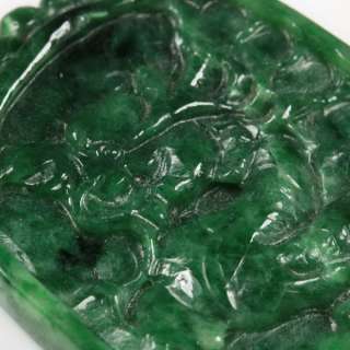   Imperial Dragon Badge Ruyi Green Pendant 100% Natural Chinese Jade