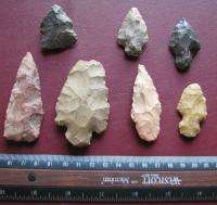 AMERICAN INDIAN 7 ARROWHEADS POINTS from ARKANSAS 7244  