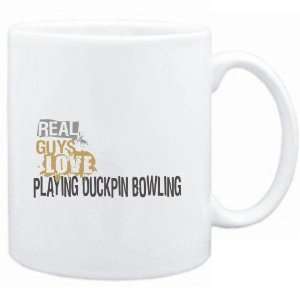 Mug White  Real guys love playing Duckpin Bowling  Sports  