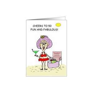    50, FUN AND FABULOUS BEACH BIRTHDAY CARD Card Toys & Games