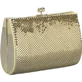 Handbags Whiting and Davis Hard Sided Mesh Clutch Gold Shoes 