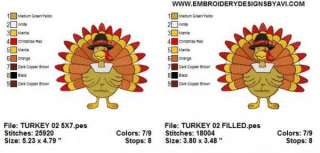 Thanksgiving Turkey Machine Embroidery Designs CD  