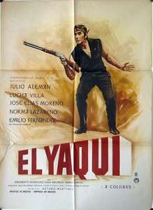 111 El Yaqui, Mexican movie Poster, Julio Aleman, 1969  