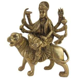 Durga Hindu Goddess Religious Statue Brass Figurines 