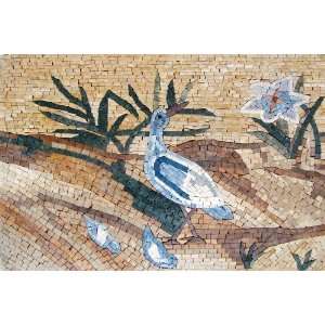    Blue Bird Marble Mosaic Wall Or Floor Art Tile: Home Improvement