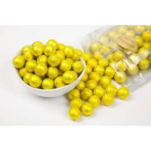 Yellow Foiled Milk Chocolate Balls (1 Pound Bag)  Grocery 
