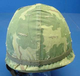 US M1 Vietnam Combat Helmet with Liner & Camo Cover  