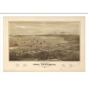 Historic Port Townsend, Washington, c. 1878 (L) Panoramic Map Poster 