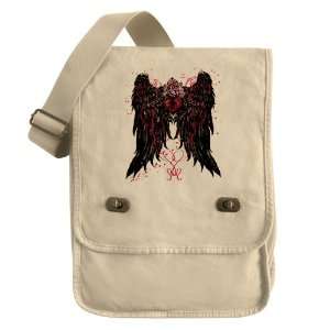    Messenger Field Bag Khaki Heart Locket with Wings 