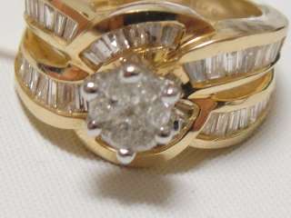 NEW TAGS DIAMOND Bridal Ring Wedding Band 1 1/2 CTW 14K Gold 10.9gm $ 
