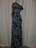   ~NEW KIWI Black Gray White Ruffle Trim Long Tiered Maxi Dress Size XL