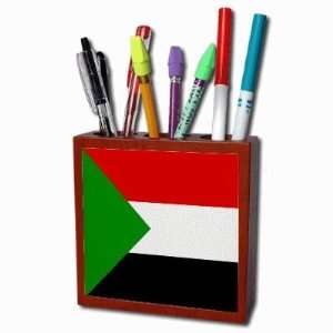  Sudan Flag Mahogany Wood Pencil Holder