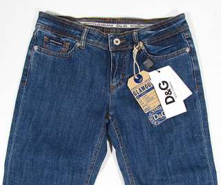DOLCE GABBANA° Original Damen Stiefel Hose 3/4 Capri Jeans Blau 