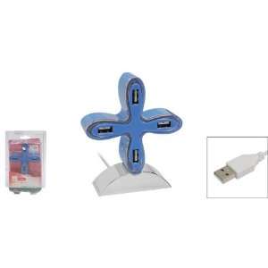   PC Notebook 4 Port USB 2.0 Hub Cross shaped: Computers & Accessories