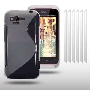  HTC RHYME WAVE TPU GEL CASE WITH 6 SCREEN PROTECTORS BY 