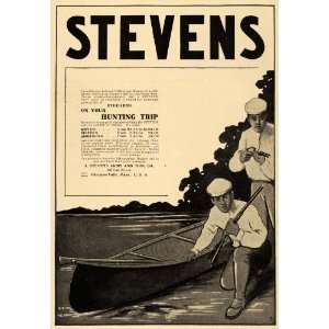  1906 Ad J Stevens Arms & Tools Co. Hunting Firearm Boat 