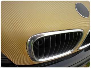 3D Auto Carbonfolie GOLD 100cm X 152cm blasenfreies verlegen SUPERFLEX 