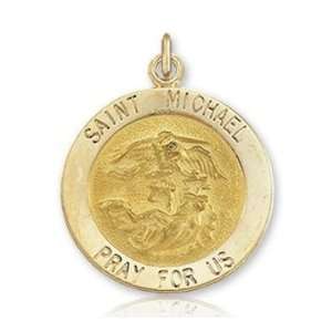 14k Yellow Gold Extra Large Saint Michael Medal  Sports 