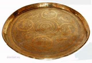   teetisch tablett Messing teller Antique Islamic Brass Tray D  