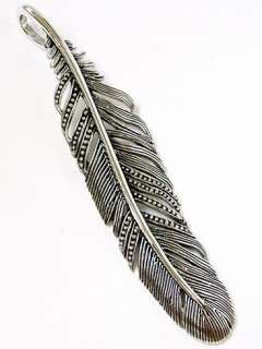 LARGE BIRD FEATHER WING STERLING 925 SILVER PENDANT NEW  