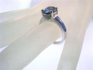 14K KABANA Opal Inlay Aquamarine Diamond Ring Size 7  