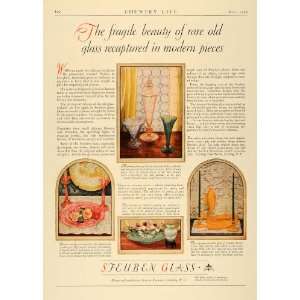  1926 Ad Corning Glass Works Steuben Vases Candlesticks 