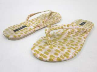 CREW Pink Yellow Canvas Thong Sandals Slip Ons Sz 8  