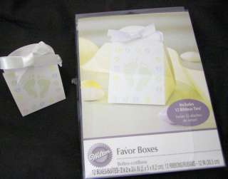 24 Wilton Brand Baby Shower Favor Boxes with Ribbons 070896321466 