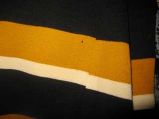 VTG 60s Knit Wiggle Dress Black Gold Cream Stripe ITALY  
