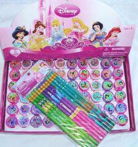 Disney Princesses 12 Pencil with 12 Self Inking Stamper  