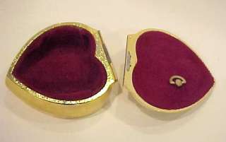 Vtg Heart Shaped Gold Tone LINDEN Music Jewelry Box Plays Memory   TLC 