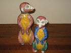   Pottery Two (2) Meer Cats Hand Made South Africa Animal Figure Pair