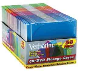Verbatim CD/DVD Storage Slim Jewel Cases 50 ct  
