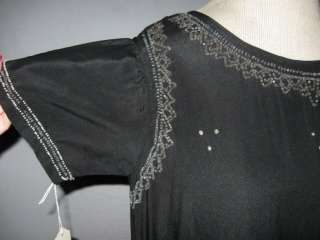 Beautiful 1920 30s Silk Beaded Flapper Dress b 43.5  