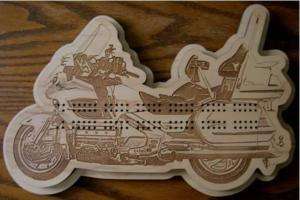 Goldwing Motorcycle Cribbage Board   Cabin Decor  