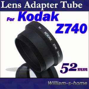 52mm Lens Adapter Tube Kodak Easyshare Z740 Z710 Z650  