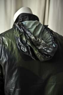 DIESEL Black Nylon Camo Puffer Jacket+Hoodie Coat XXL  