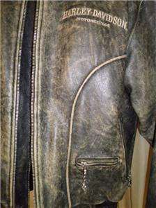   Davidson Leather Jacket Distressed Vtg Bronco 98249 98VM XL  