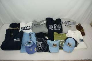 Lot of (14) BYU Under Armour/Gear/Champion Hats/Shirts/Sweatshirts All 