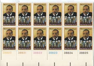 Scotts #1771 15c MARTIN LUTHER KING Plate Block of 12  