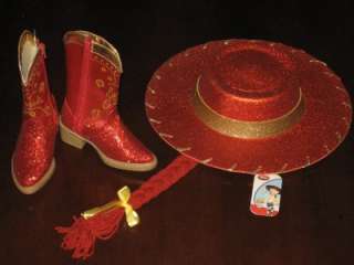   Costume GLITTER BOOTS Size 11/12 & HAT Cowgirl Toy Story 