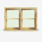 Double Hung Wood Twin Window, 32 in. x 54 in., Natural, with LowE 