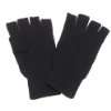 Strick Handschuhe ohne Finger mit Futter schwarz S XL: .de 