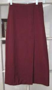 1976 Norma Kamali Burgundy Gabardine Straight Skirt  