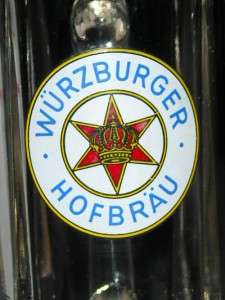 Vintage Wurzburger Hofbrau Glass Beer Mug Marked Made in Germany 